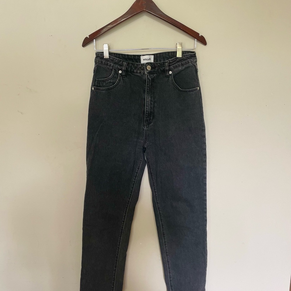 ROLLA'S Charcoal Denim Jeans - Straight Leg Ankle Jeans